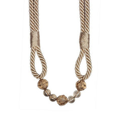 Cream Beaded Rope Curtain Tieback