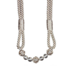Oyster Beaded Rope Curtain Tieback