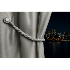 Magnetic weaved rope tieback Silver