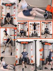 SmartFit C1 Max Multi Functional Cable Crossover Station 130kgs Pin Loaded Machine + Multi Func Bench+7Ft Olympic Barbell + 100kgs Weights