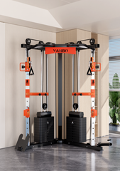 SmartFit C1 Max Multi Functional Cable Crossover Station 130kgs Pin Loaded Machine + Multi Func Bench+7Ft Olympic Barbell + 100kgs Weights