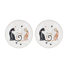 Cat Couple Embossed Entertaining Set