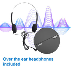 Laser Portable CD MP3 Player with Anti-Skip Tech and Headphones