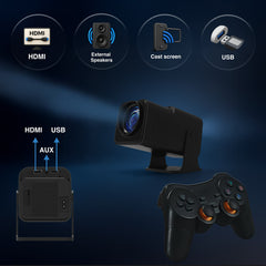 Smart Gaming Projector with 80 Games Dual Controllers