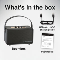SoundTec Retro Bluetooth Boombox Black