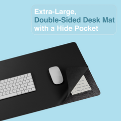 Laser Wireless Charging Desk Mat Black