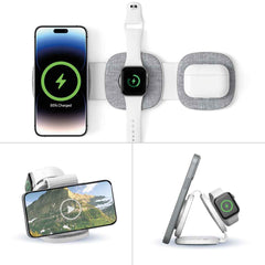Laser 3-in-1 Travel Wireless Charging Pad for Apple
