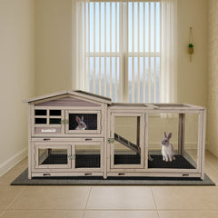 Samland Rabbit Hutch Cage Indoor and Outdoor Chicken Coop Guinea Pig Cage Bunny Cage Waterproof Roof