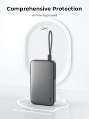 Aukey Spark Sling 20000 Compact Fast Charging Power Bank with Built-in USB-C Cable (PB-Y48)