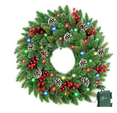 Pre-Lit Christmas Wreath With Led Lights