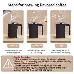 380ML Self-Stirring Electric Coffee Mug Black and White Cup