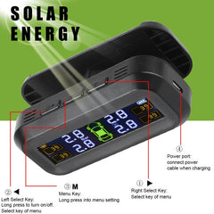 Wireless Tire Pressure Monitoring Solar And USB Charging