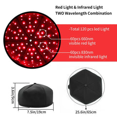 Hair Growth Cap LED Treatment Helmet Black