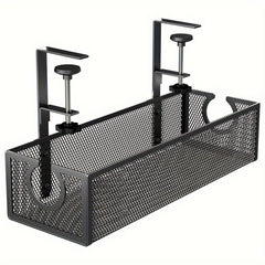 No-Drill Wire Organizer Under-Desk Cable Tray