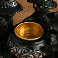 Halloween Witch Cat Sculpture Figurine