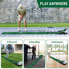 Golf Putting Mat Set with Ball Return System