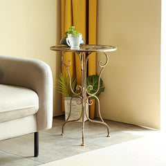 Vintage Metal Scrollwork Side Table