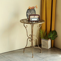 Vintage Metal Scrollwork Side Table