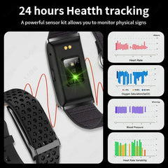 Smart Fitness Bracelet with 24H Heart Rate Black