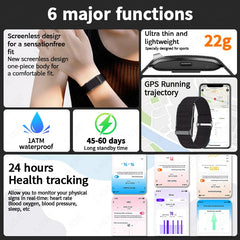 Smart Fitness Bracelet with 24H Heart Rate Black