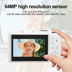 Digital Camera with 3.0 Flip Screen White