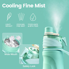 750ML Spray Water Bottle Green