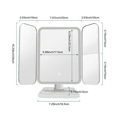 Trifold LED Makeup Mirror Beauty Lights