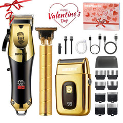 Golden Hair Clipper Razor Trimmer Set for Men