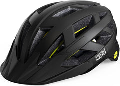 OutdoorMaster Bike Helmet Adult Men Women MIPS Certified Bicycle Helmet with Two Removable Liners & Ventilation Cycling Helmet for Mountain&Motorway-Carbon Black,Medium
