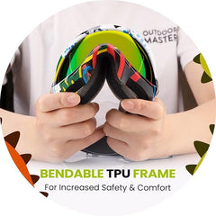 OutdoorMaster Kids Ski Goggles - Helmet Compatible Snow Goggles for Boys & Girls with 100% UV Protection-01VLT 13%-OM-6