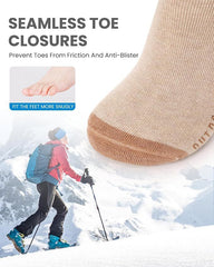 OutdoorMaster Ski Socks 2-Pack Merino Wool, Over The Calf Non-Slip Cuff for Men & Women
