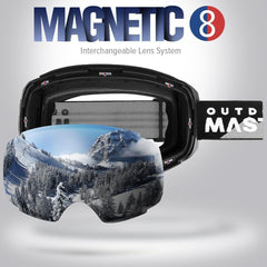 OutdoorMaster Ski Goggles PRO - Frameless, Interchangeable Lens 100% UV400 Protection Snow Goggles for Men & Women-01 VLT 10%-OM-2