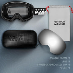 OutdoorMaster Ski Goggles PRO - Frameless, Interchangeable Lens 100% UV400 Protection Snow Goggles for Men & Women-01 VLT 10%-OM-2