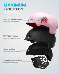 OutdoorMaster Children's Ski Helmet, Snowboard Helmet for Boys & Girls, Robust PC Shell & EPS Foam, 12 Ventilation Holes, Adjustable Snow Sports Helmet, Certified Snow Sports and Snowboard Helmet-Glossy Pink,52-56cm Small