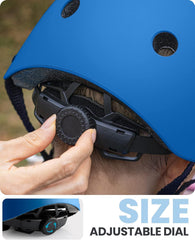 OutdoorMaster Youth & Kids Bike Helmet - Adjustable Multi-Sports Skateboard Helmet with Removable Liners for Balance Bike, Toddler Scooter, One Wheel Hoverboard-Blue-S