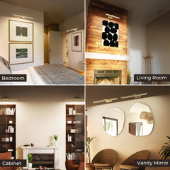 Wireless Picture Lights for Wall, Battery Operated Wall Light for Painting Rechargeable CCT Rotatable Art Gallery Light with Remote Dimmable Timer for Artwork Frame Display Dartboard (Gold, 24inch)