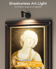 Picture Light for Wall, Battery Operated Art Light for Paintings CCT Dimmable Recharging Gallery Battery Wall Light with Remote Control for Living Room Gallery Dartboard Art Bathroom 2PCS