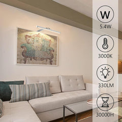 Picture Lights for Wall Plug in or Hardwired,3000K Warm White Dart Board Lights with Remote,13.5inches Silver LED Art Light Dimmbare mit Timer for Gallery Paintings Picture Dartboard