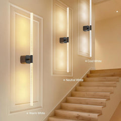 Black Battery Operated Wall Sconce Set of 2, Rechargeable Wireless Wall Lights with Remote and Touch, 360° Rotatable Sconces Wall Decor for Bedroom Living Room (31.49 Inch, 2-Pack)