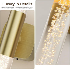 Battery Operated Wall Sconce Set of 2 Rechargeable Battery Powered Wall Light with 12000mAh Wireless Dimmable Wall Lamp Fixtures for Bedroom Living Room (Brushed Gold, 16"-2 Pack)