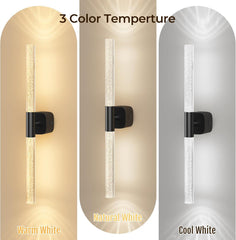 Battery Operated Wall Sconce Set of 2 Black Rechargeable Acrylic Crystal Sconce Wall Decor Set of 2 with 12000mAh CCT Dimmable 350° Rotate Remote Wireless Wall Light for Bedroom Living Room