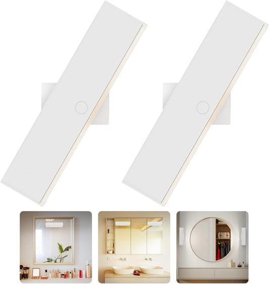 Wireless Vanity Lights for Mirror Set of 2-4000mAh Rechargeable Stick On Makeup Light with CCT Modes & Dimmable Brightness, Cordless Light for Mirror, Vanity, Bathroom, Renter Friendly