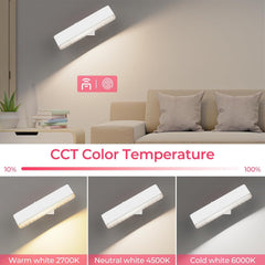 Wireless Vanity Lights for Mirror Set of 2-4000mAh Rechargeable Stick On Makeup Light with CCT Modes & Dimmable Brightness, Cordless Light for Mirror, Vanity, Bathroom, Renter Friendly