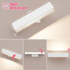 Wireless Vanity Lights for Mirror Set of 2-4000mAh Rechargeable Stick On Makeup Light with CCT Modes & Dimmable Brightness, Cordless Light for Mirror, Vanity, Bathroom, Renter Friendly