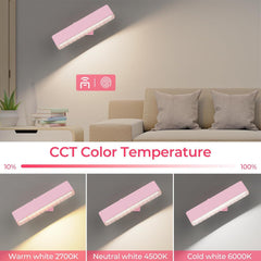 Wireless Vanity Lights for Mirror Set of 2-4000mAh Rechargeable Stick On Makeup Light with CCT Modes & Dimmable Brightness, Cordless Light for Mirror, Vanity, Bathroom, Renter Friendly