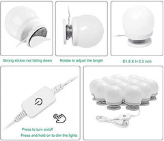 Hollywood LED Vanity Mirror Lights Kit, Dimmable Stick on USB Vanity Lights,Makeup Light Strip for for Bedroom, Dressing Room, Wedding, Party illuminating, CRI>90 (4000K Natural White 14 Bulbs 5V USB)