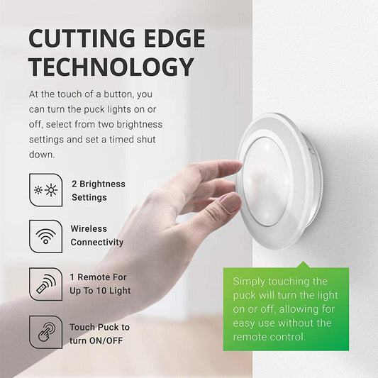 3 LED Light Set with Remote - Cool White for Cabinets & Displays