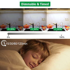 Led Under Cupboard Kitchen Lights, Dimmable Bar Cupboard Lights with Remote Control for Wardrobe,Cupboards, Closets, Display Cabinets(Natural White,2 Pack)