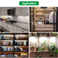 Led Under Cupboard Kitchen Lights, Dimmable Bar Cupboard Lights with Remote Control for Wardrobe,Cupboards, Closets, Display Cabinets(Natural White,2 Pack)
