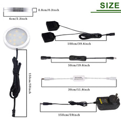 Dimmable & Timing Under Counter Lights Kitchen with Wireless RF Remote,Ultra-Thin 240V LED Cabinet Lights,12W Shelf Lights,6 Lights,Daylight White